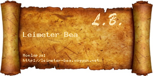 Leimeter Bea névjegykártya